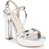 Sandalias Via Uno Plateado 62888, Mujer