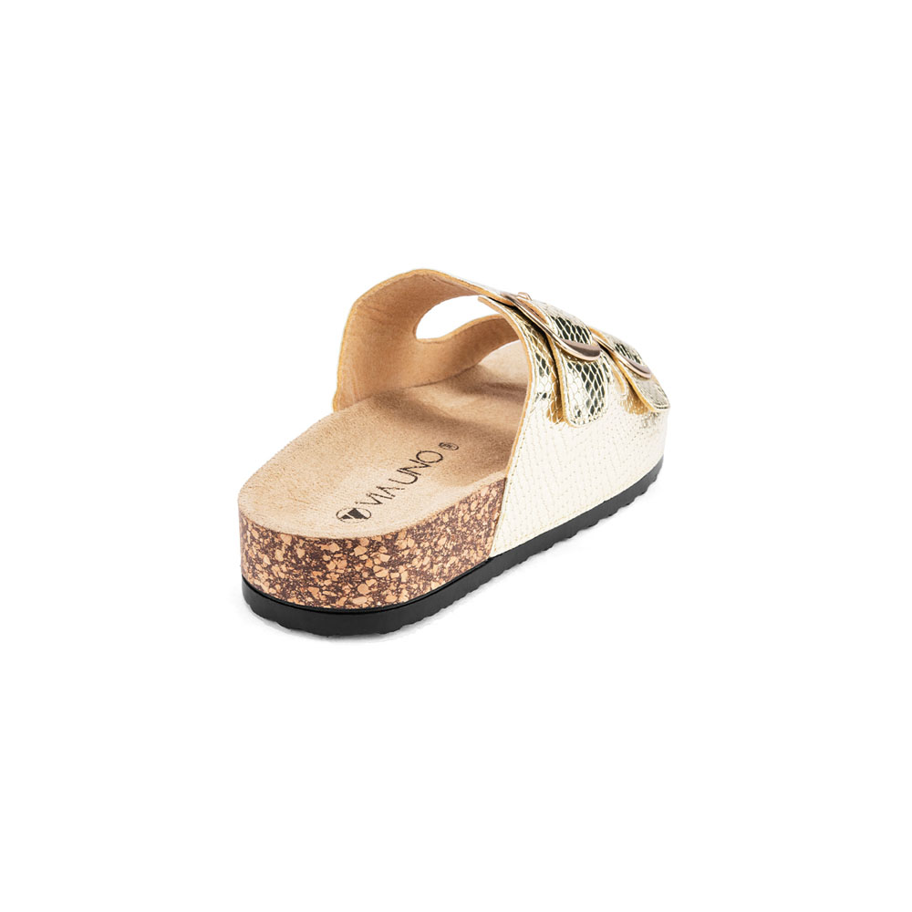 Sandalias Via Uno Gold 62399, Mujer